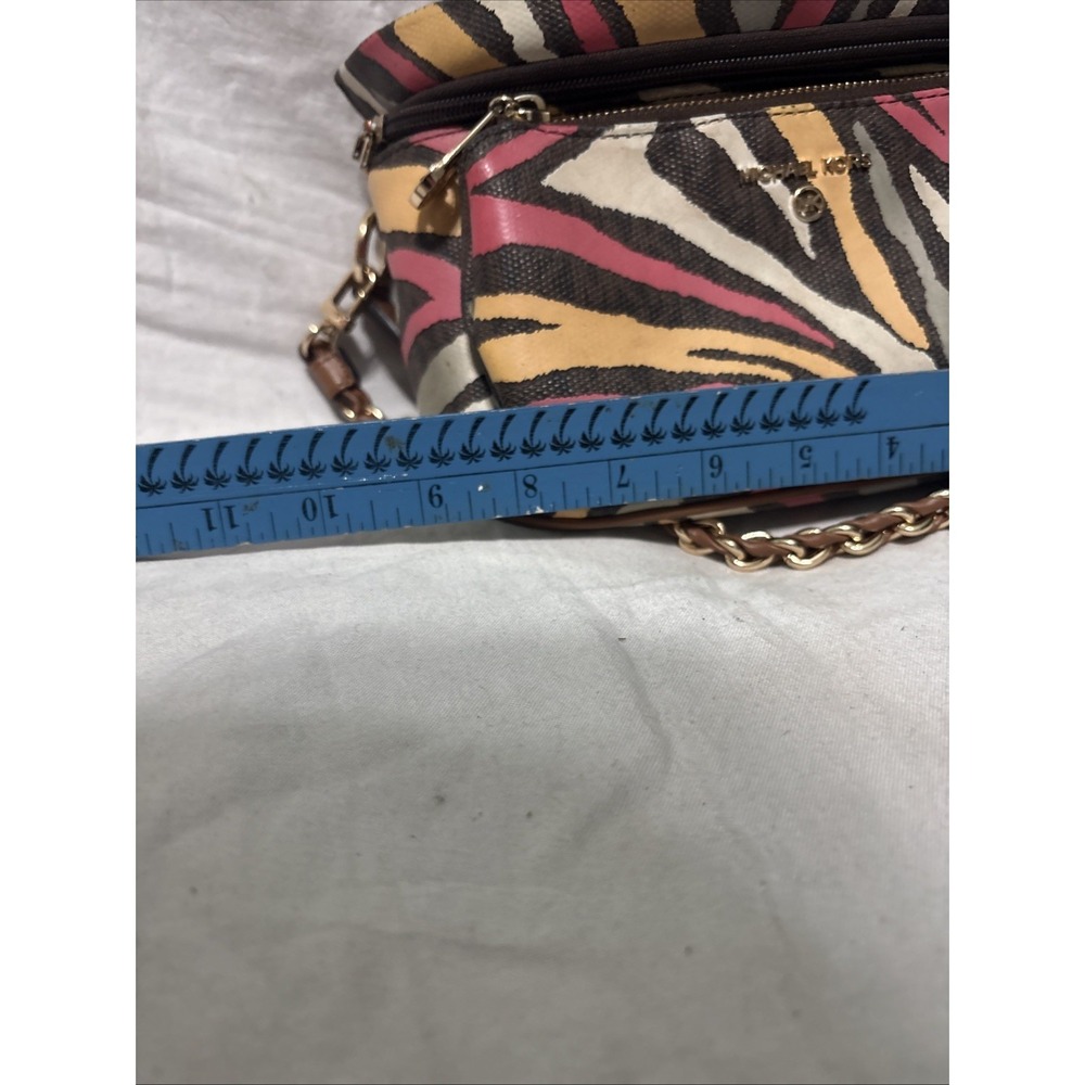 Michael Kors Slater Medium Metallic Zebra Logo Sling Fanny Pack Purse Crossbody - Picture 10 of 15